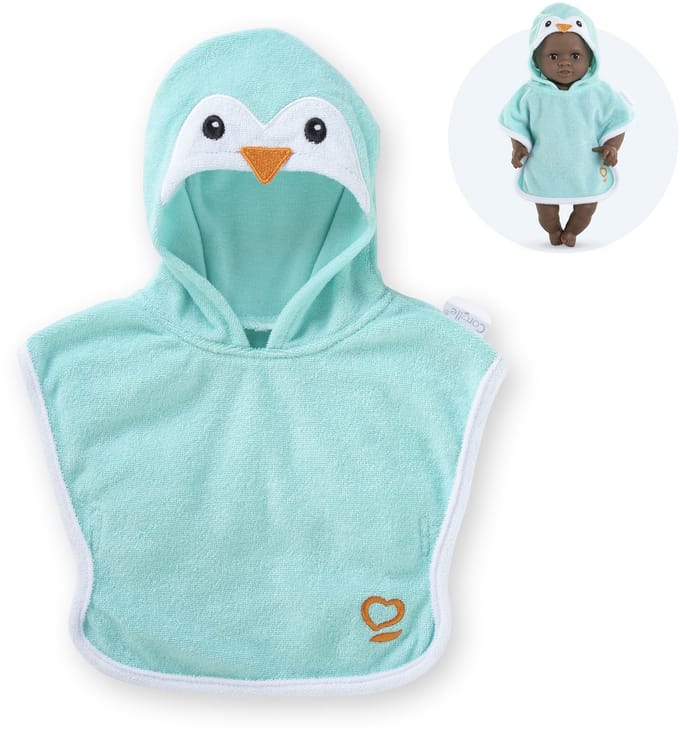 Kleding voor poppen badcape pingouin voor babypop Corolle 30 cm