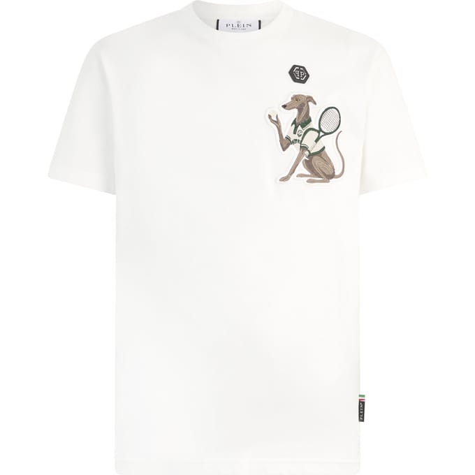 Round Neck T-Shirt Tennis Pet Patch