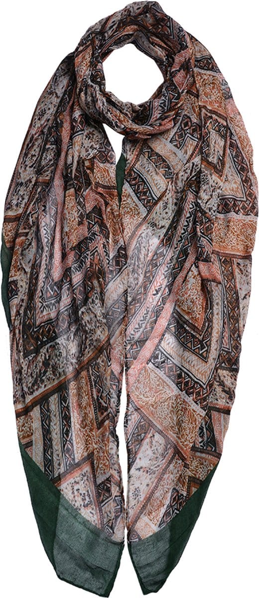 Juleeze Sjaal Dames Print 80x180 cm Groen Polyester