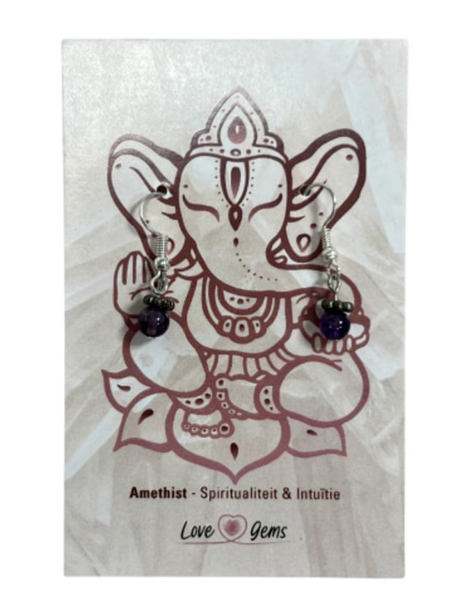 Amethist oorbellen mini bol - Love Gems