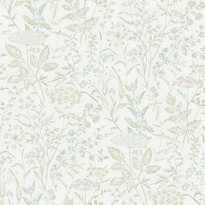 Boråstapeter Vliesbehang 38734 - Borosan Hem - Botanisch Wit - 53cm x 11.20m