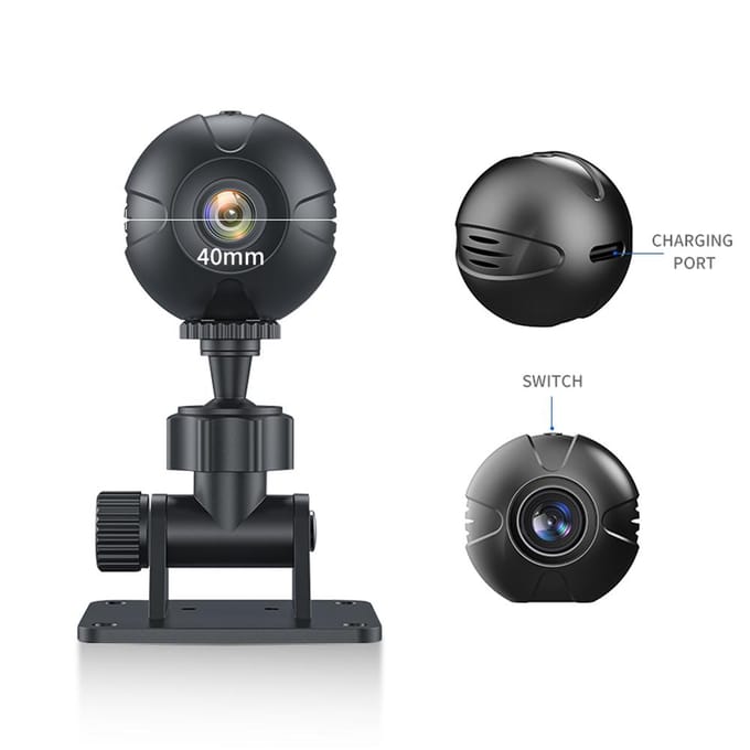 Draagbare Camera WiFi Sport Actie Camera Draadloze Video Recorder Ondersteunt APP Remote Viewing Beweging zwart