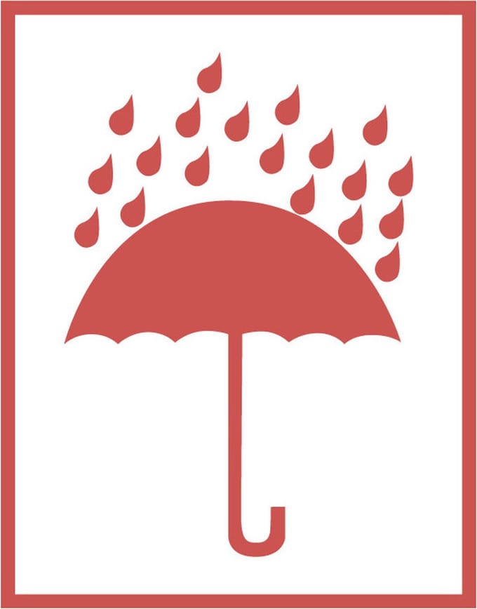 Droog houden sticker, oranje wit 148 x 210 mm