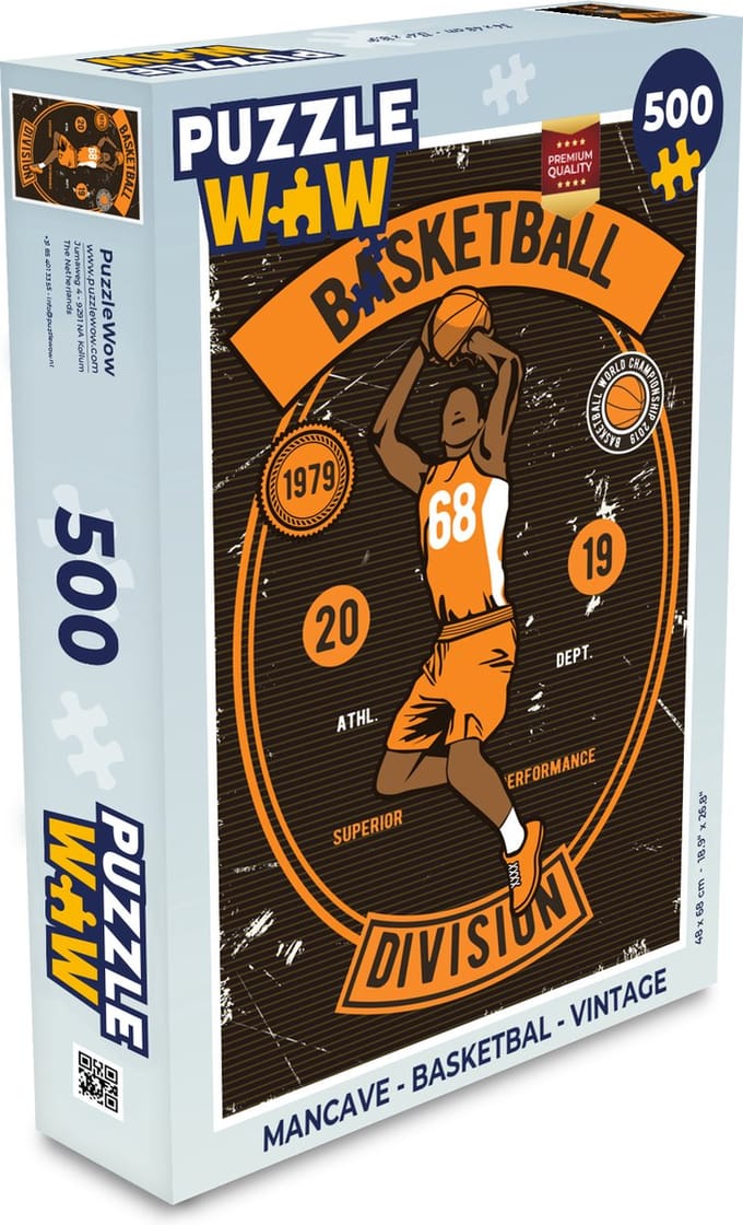 Puzzel Mancave - Basketbal - Vintage - Legpuzzel - Puzzel 500 stukjes