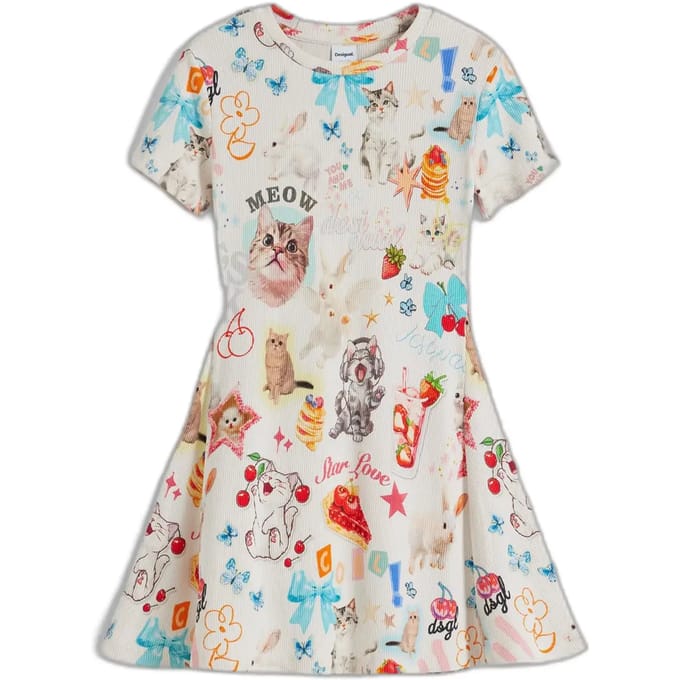 Meisjesjurk Desigual Cats
