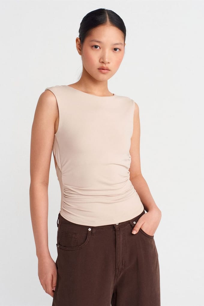 Dames Slim-fit Cut-out Cropped Blouse