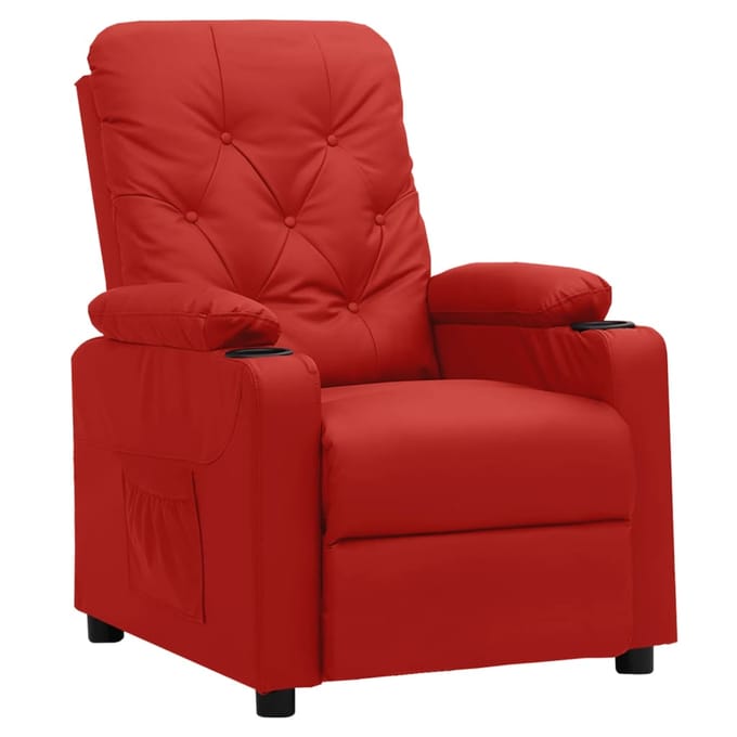 vidaXL - Fauteuil - verstelbaar - kunstleer - wijnrood