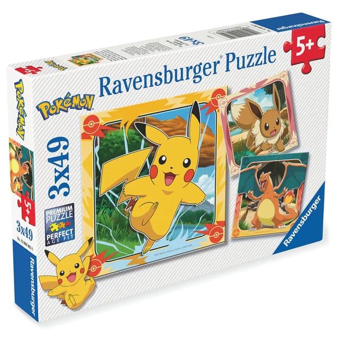 Ravensburger Pokémon-puzzel 3x49 Stukjes Veelkleurig