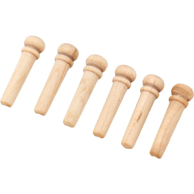 6 STUKS Gitaarbrugpin Vervanging Esdoornhout Gitaar Druk Snaar Nagels Pin voor Oefening beige