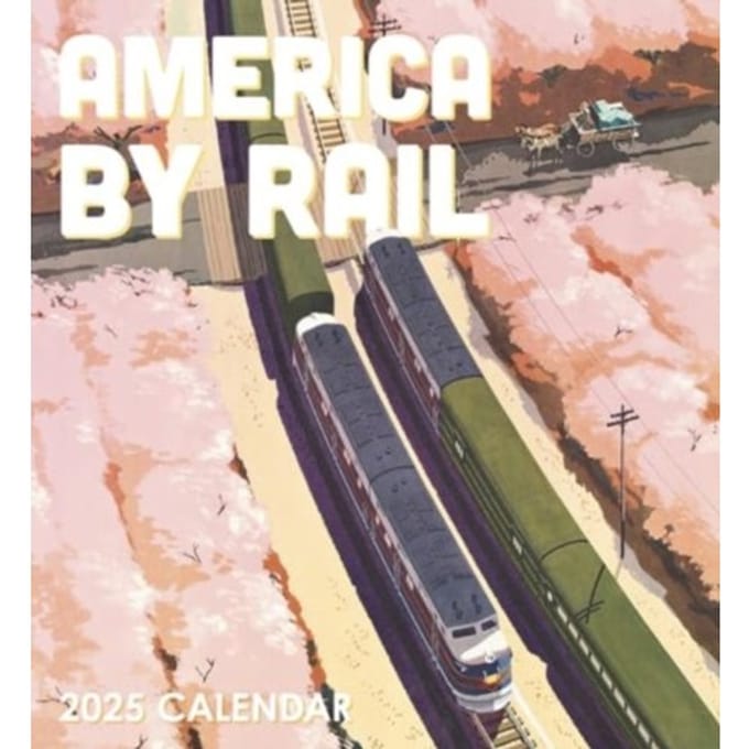 America By Rail 2025 Wall Calendar - Pomegranate