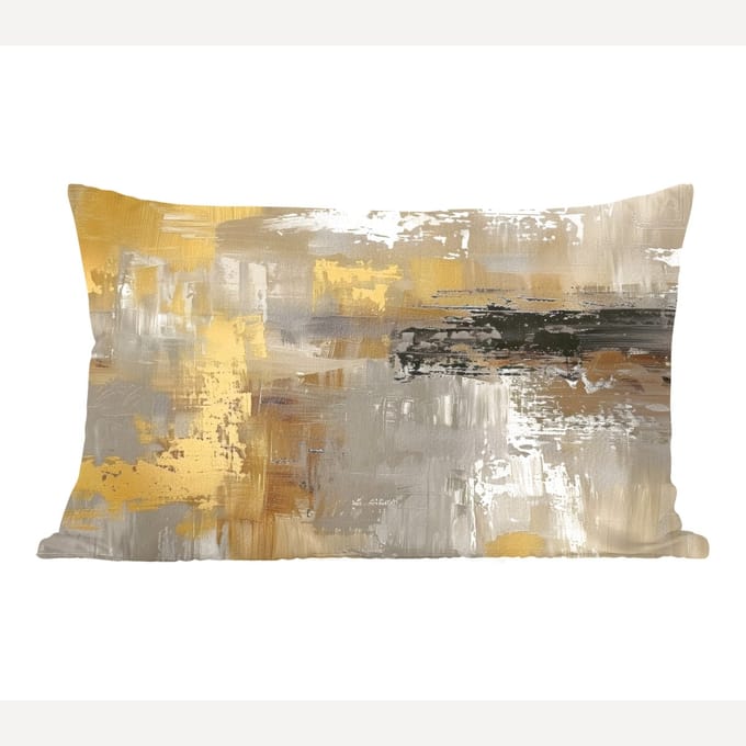 Sierkussens - Kussentjes Woonkamer - 60x40 cm - Abstract - Geel - Modern - Beige