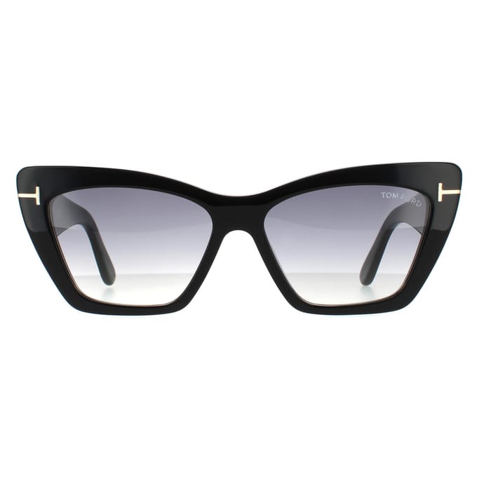 Tom Ford zonnebril Wyatt FT0871 01B Shiny Black Gray Smoke Gradiënt