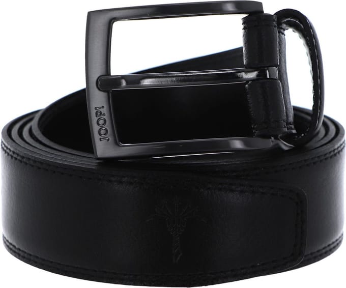 JOOP! Leren Riem Double Quilted Coll. Belt 3,5 CM W80 Black Zwart