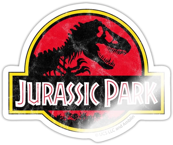 Jurassic Park Klassiek Logo Sticker maat S (10 x 10 cm)