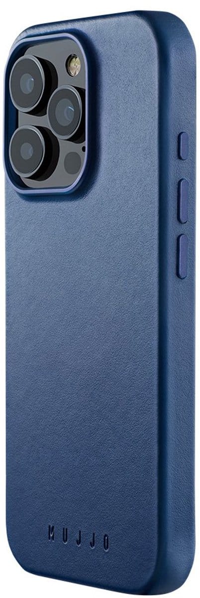 Mujjo - Full Leather Mag Case geschikt voor iPhone 16 Pro Hoesje - monaco blue | monaco blue