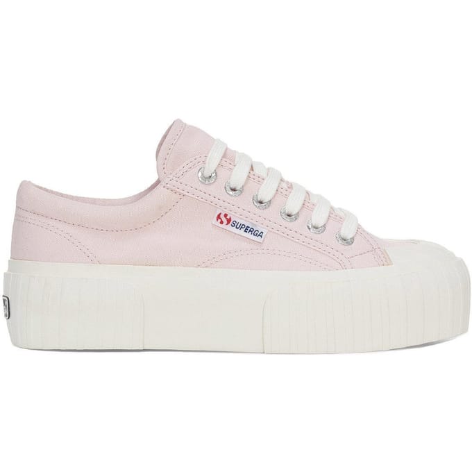 Superga Dames/Dames 2631 Stripe Platform Trainers (Roze/Avorio)