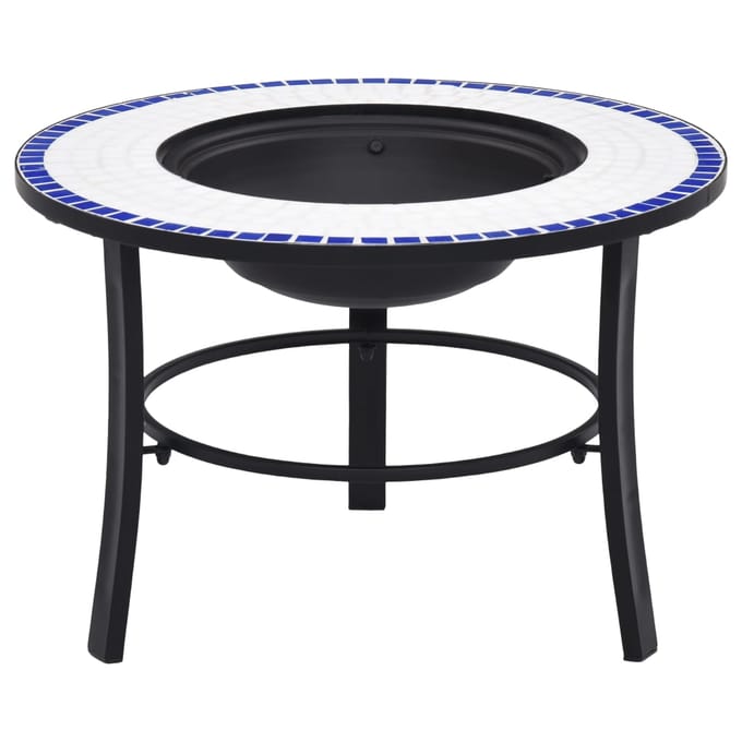 vidaXL - Vuurschaal - mozaïek - 68 - cm - keramiek - blauw - en - wit