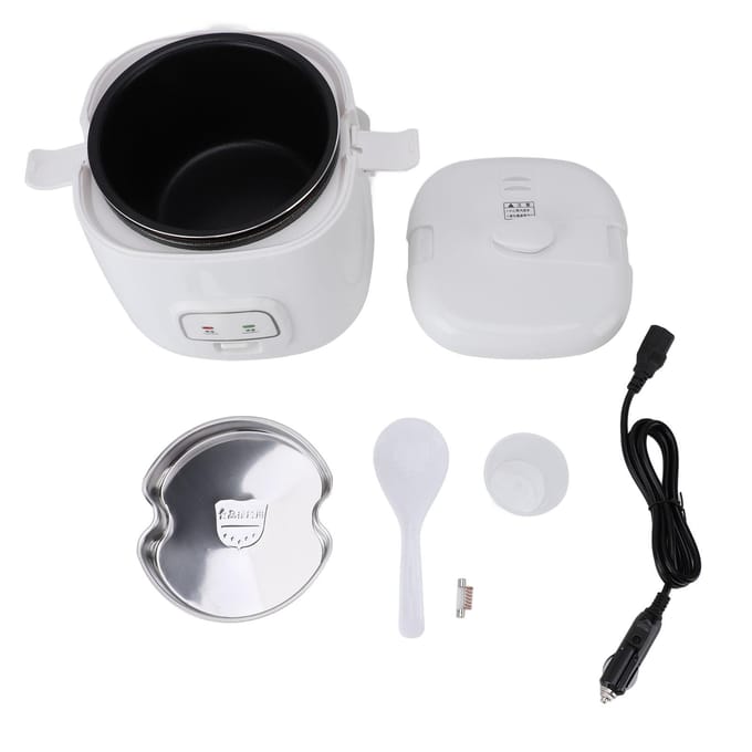 Cuiseur à riz de voiture 2L, multifonctionnel, efficace, cuisson rapide, empêche le collage, cuiseur à riz de voyage avec L white