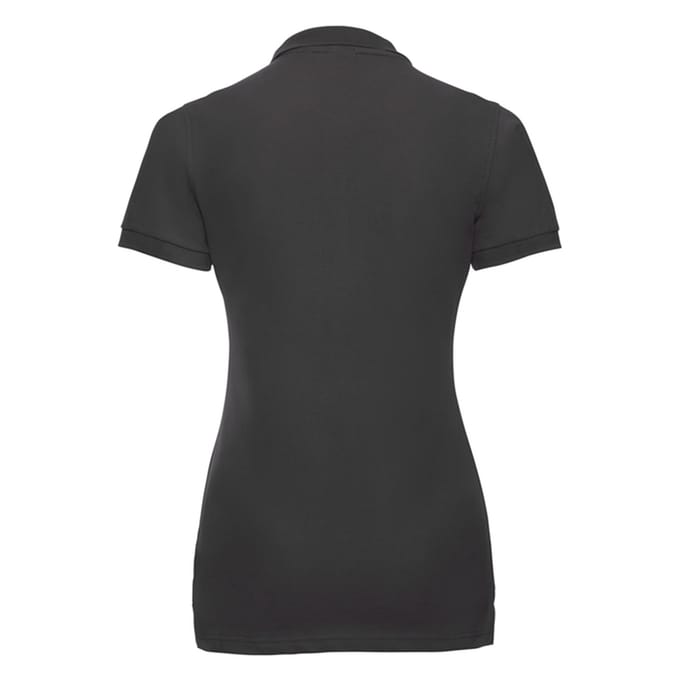 Russell Dames/Dames Stretch Fitted Poloshirt (Zwart)