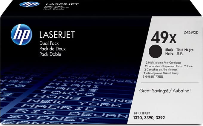 HP 49XD / Q5949XD - Black Laser Toner - Lasertoner Zwart