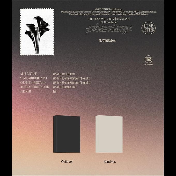 THE BOYZ [Phantasy_ Pt.3 Love Letter] Platform versie. (Schrijf ver./ Verzend ver.) Write Ver.