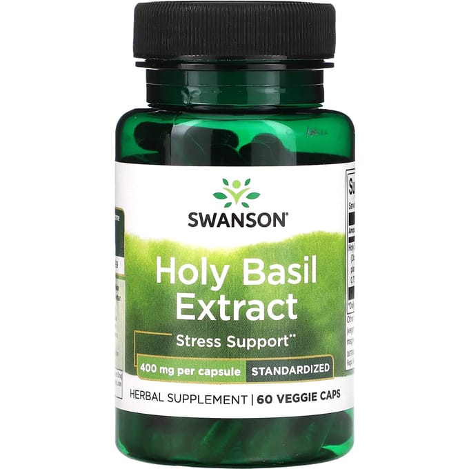 Heilige Basilicum Extract, 400Mg, 60 Plantaardige Capsules