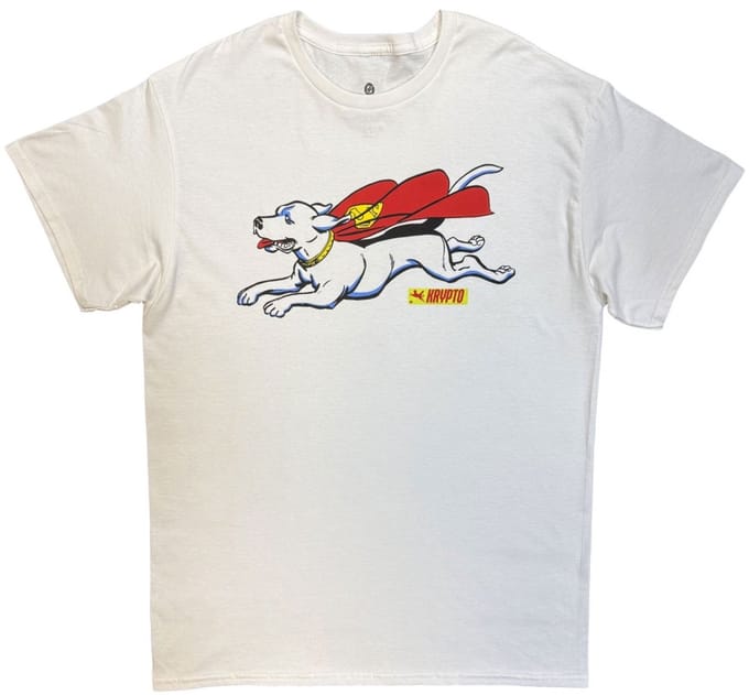 DC Comics - Superman Krypto Flying Heren Tshirt - M - Wit