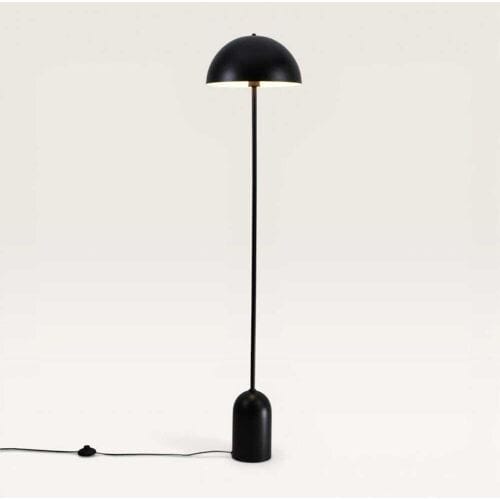 Lusenz - Avela - Zwarte Staande lamp Metaal - 150 cm - Mushroom lamp - Woonkamer lamp - Modern design - E27 fitting - Met voetschakelaar