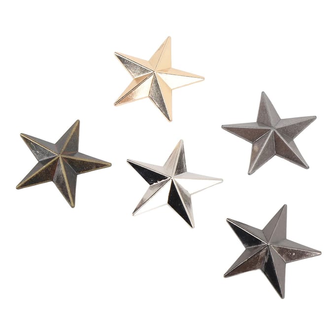 20 Set Ster Legering Klinknagels 5 Puntige Sterren Stud Leerbewerking Decoraties 31mm Goud Zilver Zwart gray