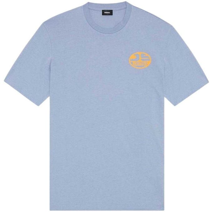 Diesel Unisex Oval Stonewashed Logo T-shirt voor volwassenen (Blauw)
