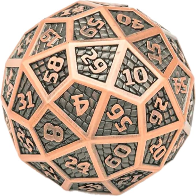 Lapi Toys - Dungeons and Dragons D60 dobbelsteen - D60 DnD dobbelsteen - D60 D&D dobbelsteen - Metaal - Brons