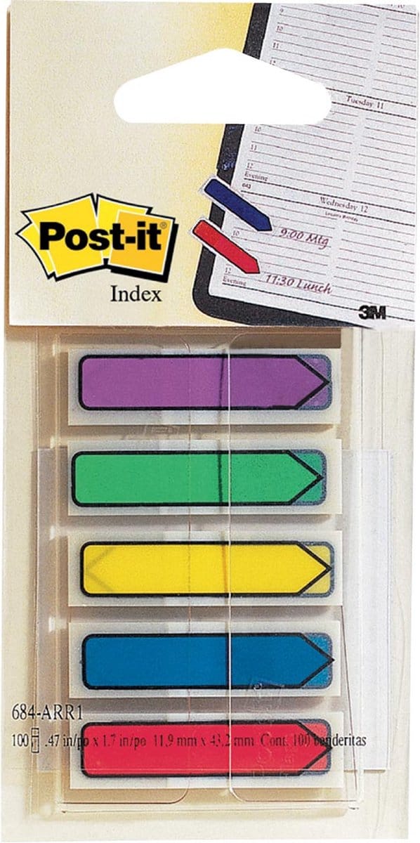 POST-IT IND PIJL 5KLEUR+DISP
