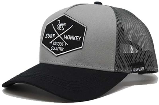 Surf Monkey - Trucker Cap - 5 Panel - One Size - Organisch Cotton - Zwart lood