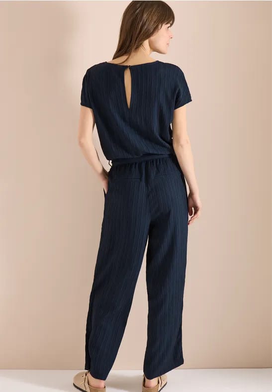 Jumpsuit met straight leg en structuur