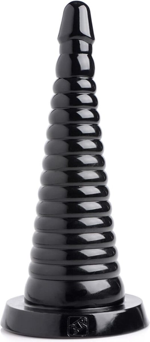 XR Brands AF608 - Giant Ribbed Anal Cone - Black