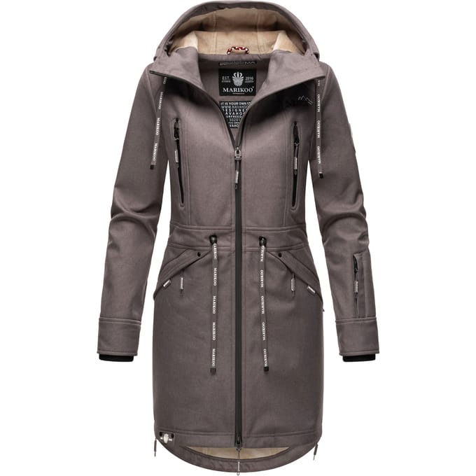 Marikoo dames softshelljas – Racquellee met capuchon & fleecevoering