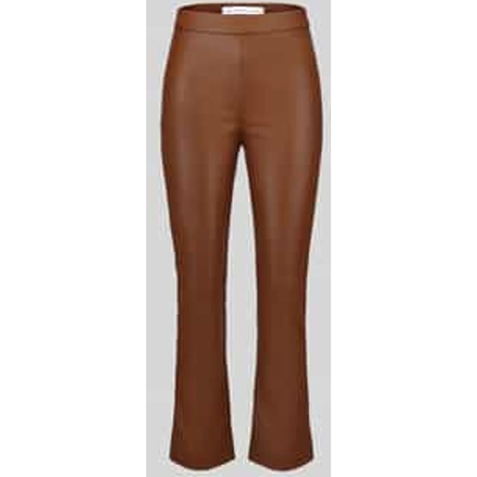 Wide leg kunstleren broek van viscosemix model 'MACY'