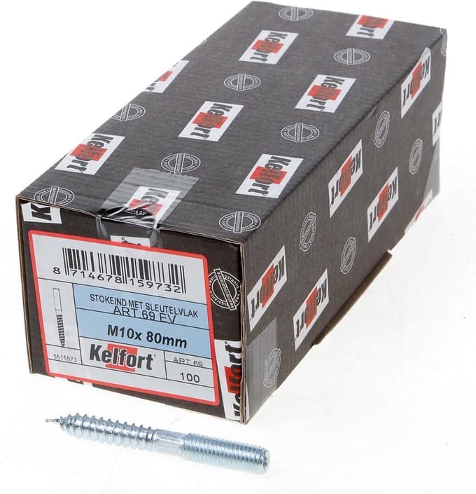 Kelfort Stokeind verzinkt 69 gram M10 x 80mm