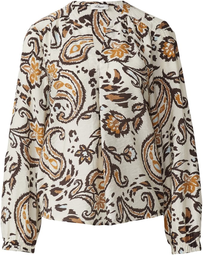 s.Oliver - female - Gestructureerde blouse van viscosemix met all-over print
