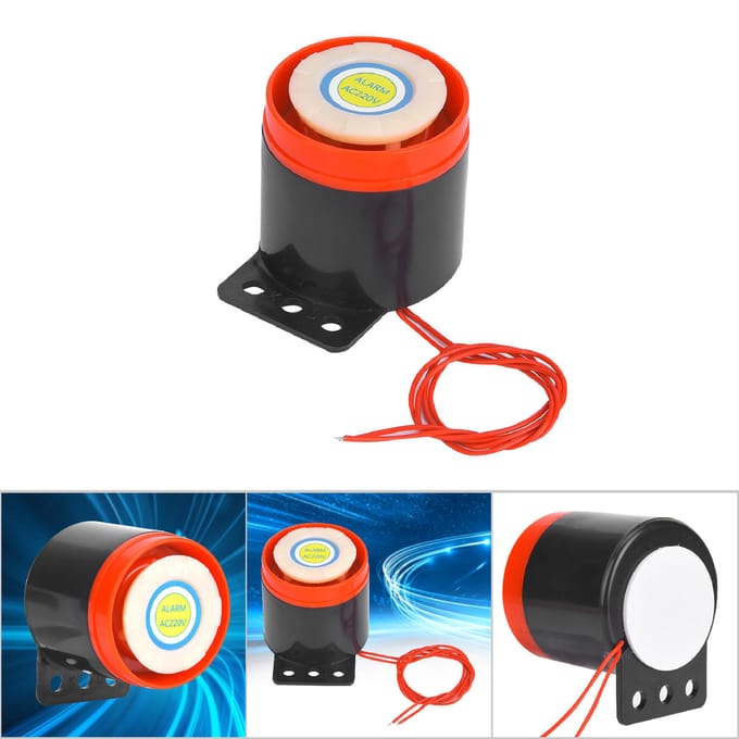 Avertisseur sonore actif AC 220 V 110 dB avec fil pour appareils électroniques DIY black