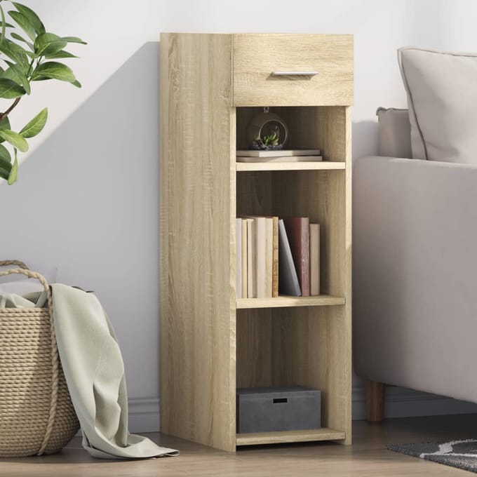 vidaXL - Dressoir - 30x42,5x93 - cm - bewerkt - hout - sonoma - eikenkleurig