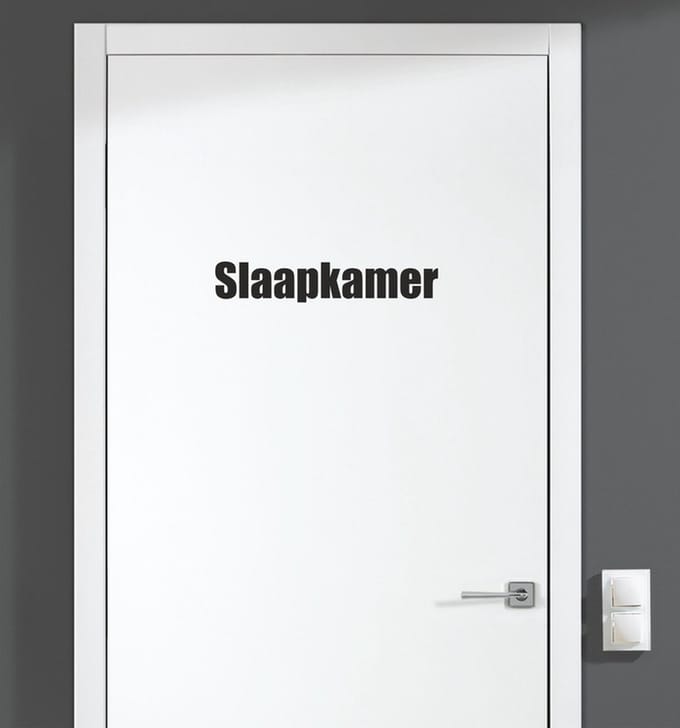 Deursticker - Slaapkamer - Zwart 20x3,5