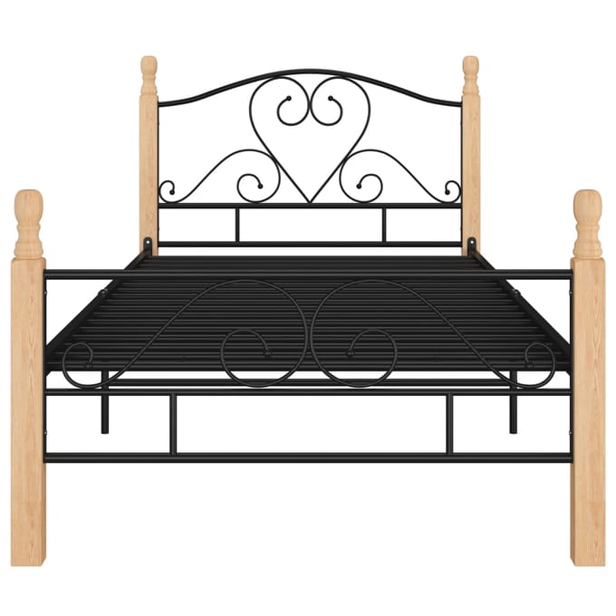 vidaXL - Bedframe - metaal - zwart - 90x200 - cm