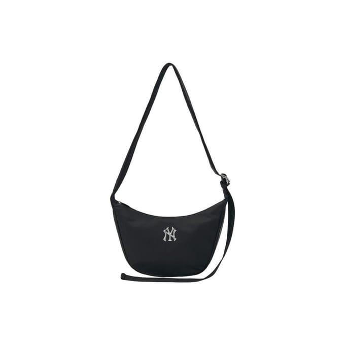 Sac bandoulière en nylon à fermeture éclair avec logo de marque MLB Sacs unisexes Noir 3ACRM044N-50BKS Black black