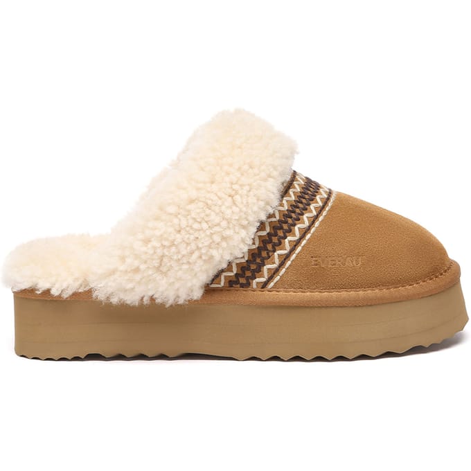 EVER AU Australië Dames Crake Gebreide Platform Schapenvacht Slippers