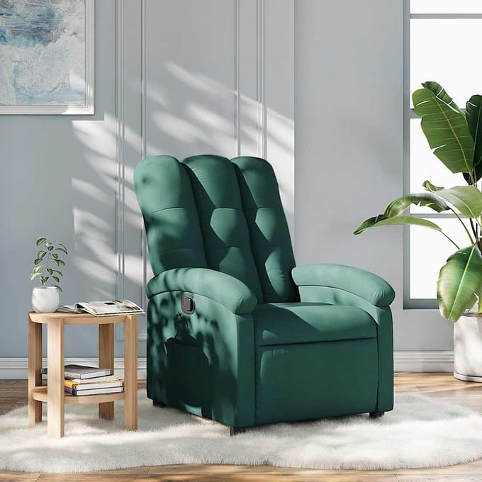 vidaXL - Fauteuil - verstelbaar - stof - donkergroen