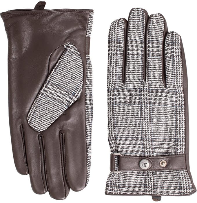 BATISTA | Handschoenen met groot ruitmotief | Grijs