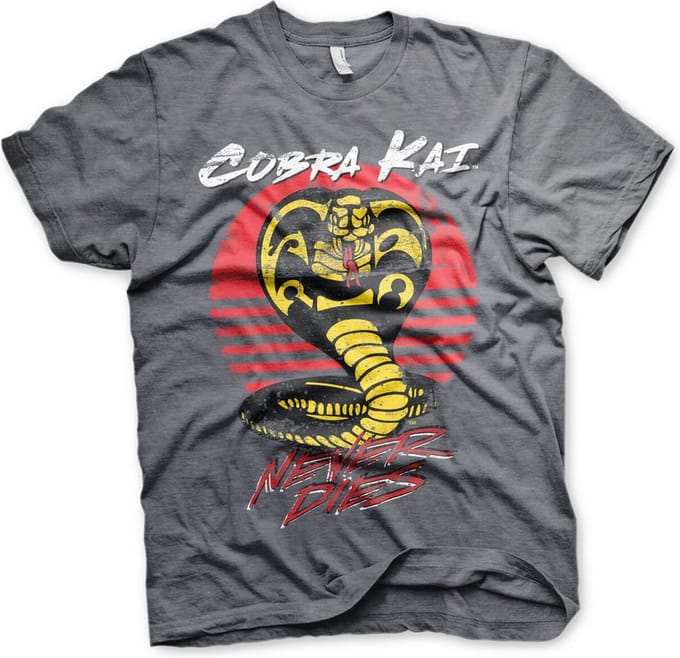 Cobra Kai Never Dies T-Shirt Dark-Heather-2XL