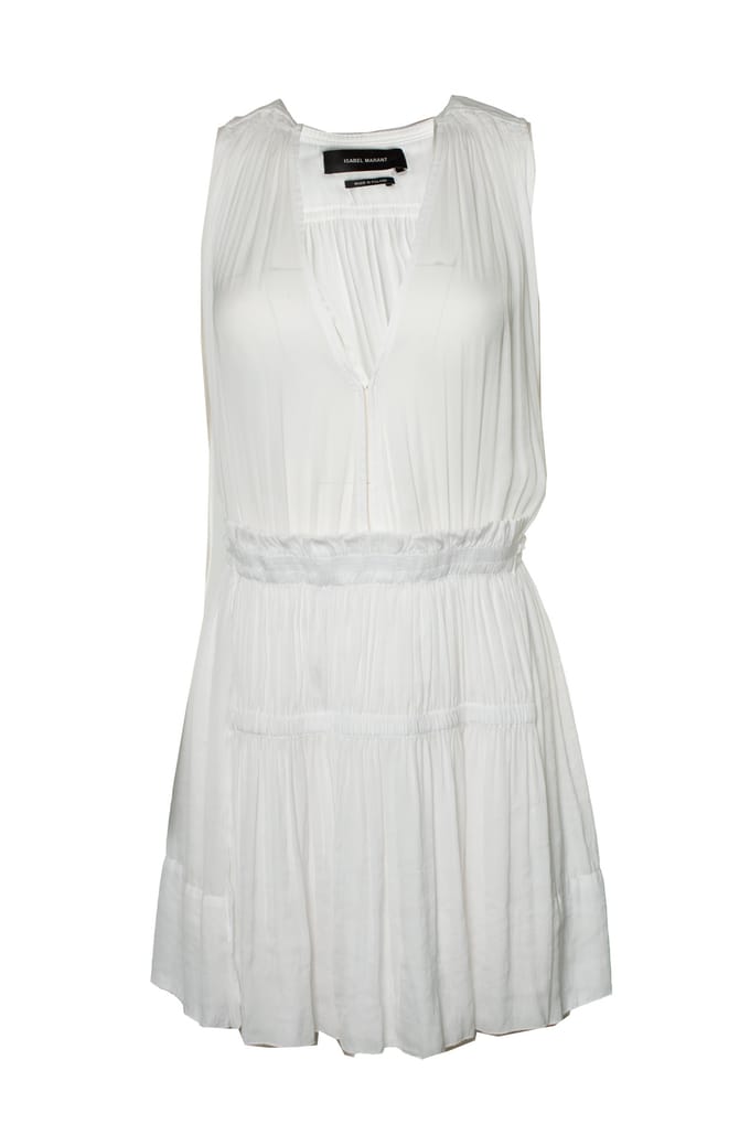 Isabel Marant, Witte transparante jurk met ruffles
