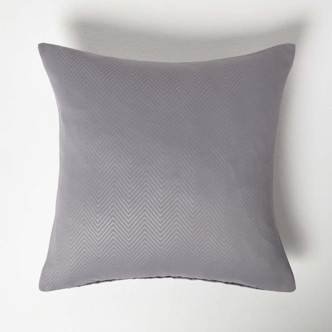 Homescapes Grijze Zig Zag Kussenhoes 45 x 45 cm
